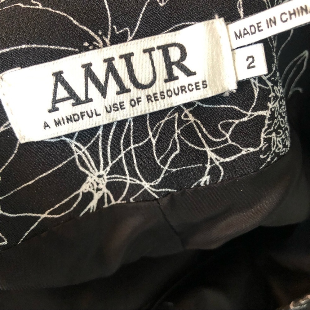 Amur Knox Wrap Floral Skirt Ruffle Black White - Picture 7 of 10